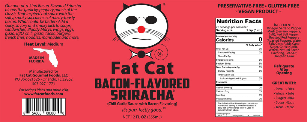 Bacon-Flavored Sriracha Chili Garlic Sauce with Bacon Flavoring (Vegan)
