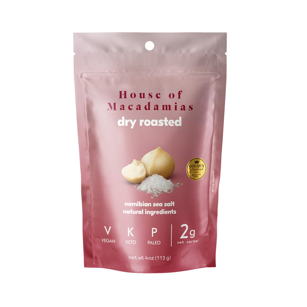 Dry Roasted Macadamia Nuts with Namibian Sea Salt (4oz x 6 Bags)