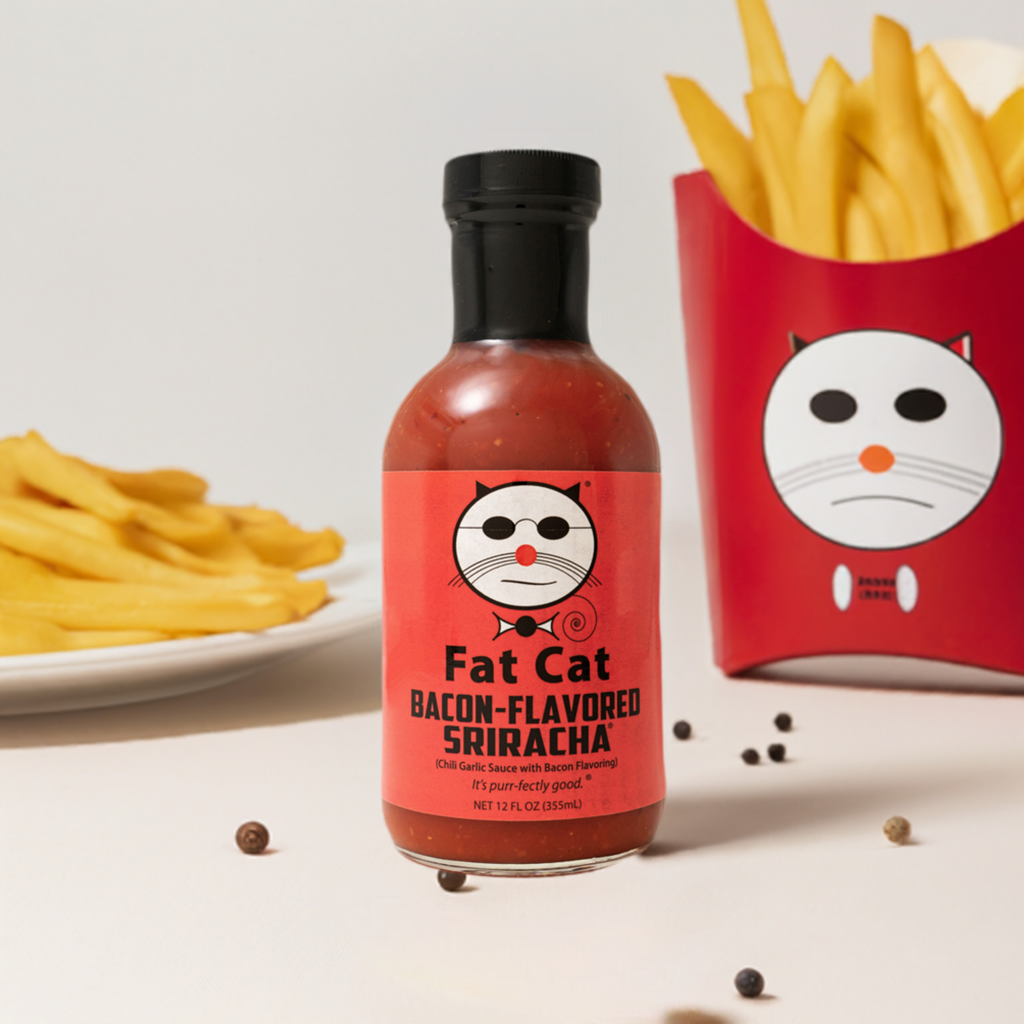Bacon-Flavored Sriracha Chili Garlic Sauce with Bacon Flavoring (Vegan)