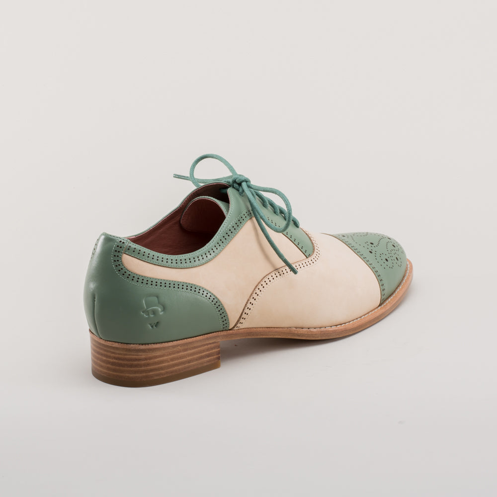 Dandy Men's Vintage Cap Toe Oxfords (Sage/Buff)